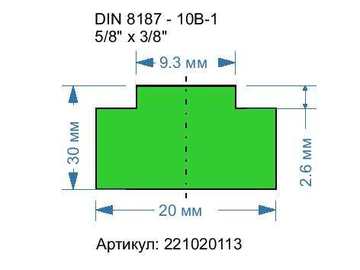 221020113. DIN 8187 - 10B-1. 5/8\" x 3/8\"